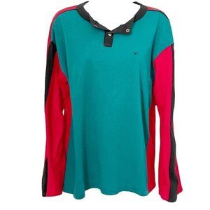 Valentino Vintage Green, Red and Black Color Block T